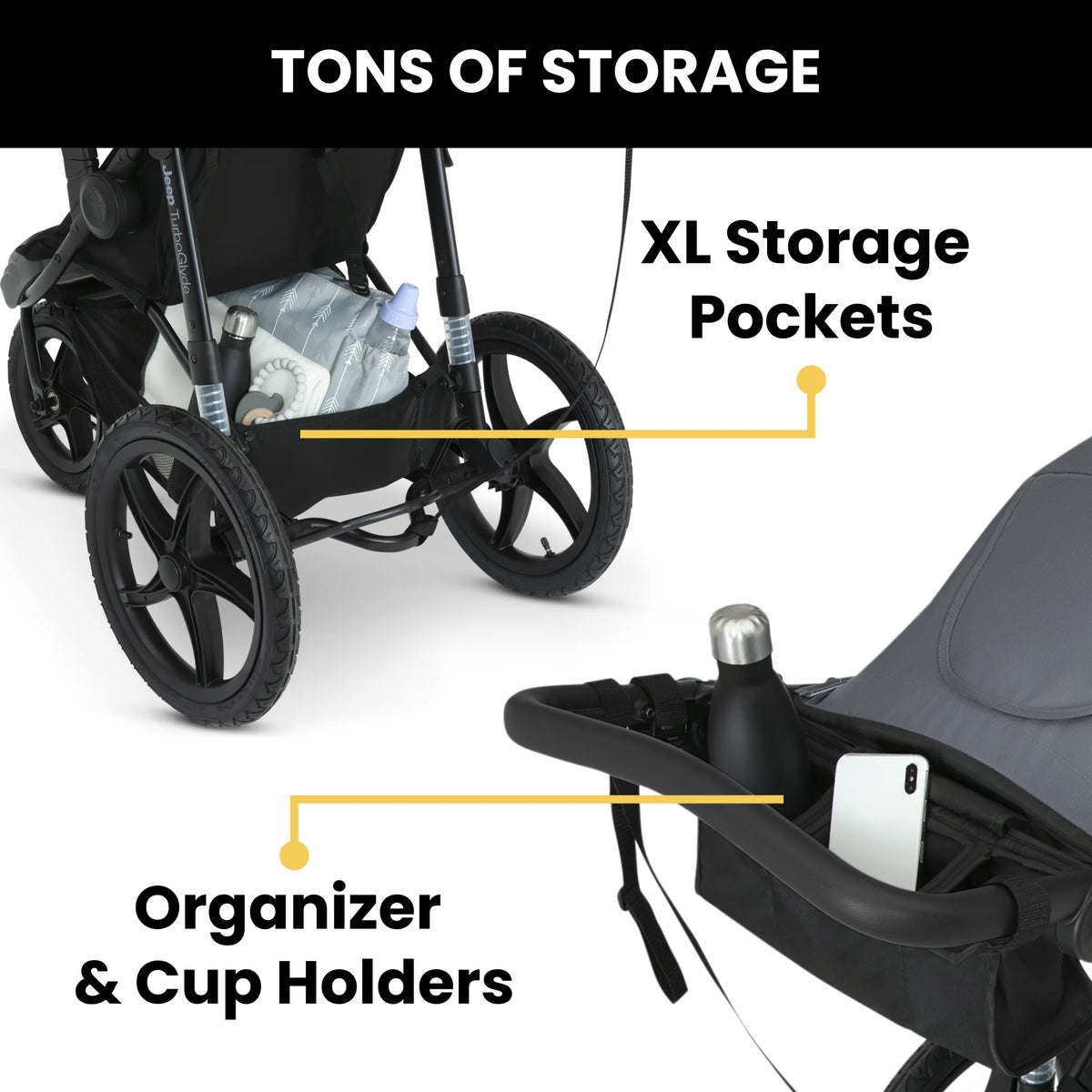 Jeep TurboGlyde Jogging Stroller by Delta Children, Black