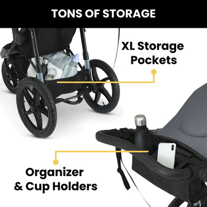 Jeep TurboGlyde Jogging Stroller by Delta Children, Black