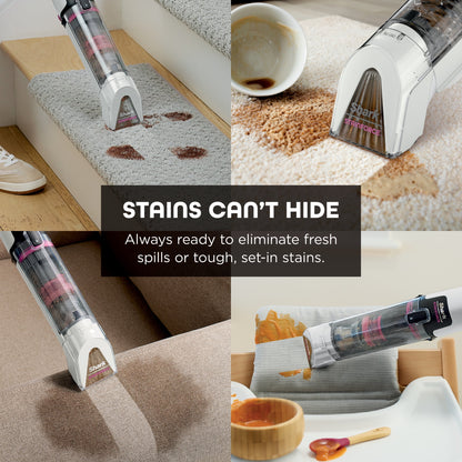 Shark StainForce Cordless Portable Spot, Stain, & Odor Remover System for Carpets, Area Rugs, Upholstery, Stairs, Cars, with Storage Caddy, and Full-Size Cleaning Solution, White, HX100