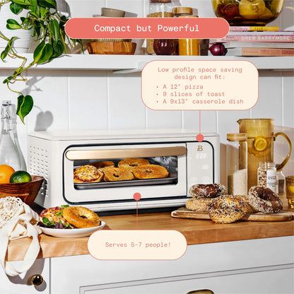 Beautiful Infrared Air Fryer Toaster Oven, 9-Slice, 1800 W, White Icing by Drew Barrymore