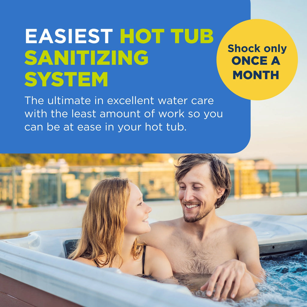 FROG @ease Floating System + 3 Pack of SmartChlor Replacements + 3 FROG Maintain Non-Chlorine Shock Treatments for Hot Tubs