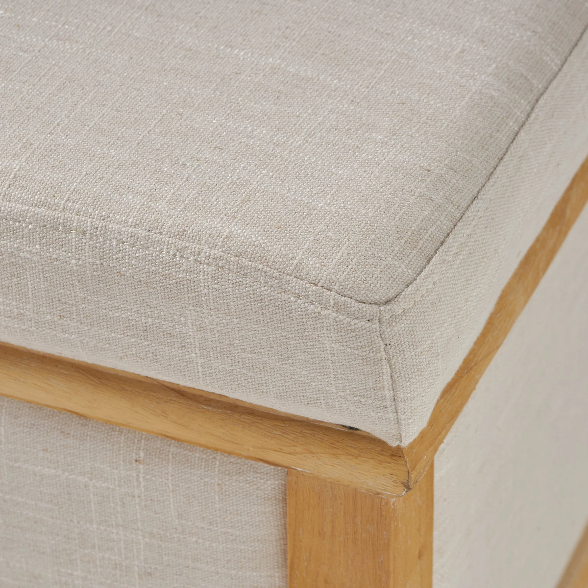 Noble House Hampton Contemporary Fabric Upholstered Storage Ottoman, White and Blue Floral