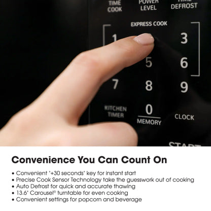 Sharp New 1.4 CF Smart Countertop Microwave Oven, Orville Redenbacher's Certified, ZSMC1469KS