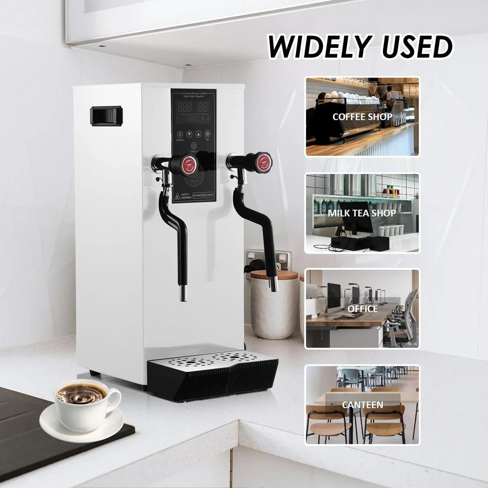 Commercial Milk Frother, 110V 1400W Automatic Foam Machine with LED Display for Coffee Shops (Black)