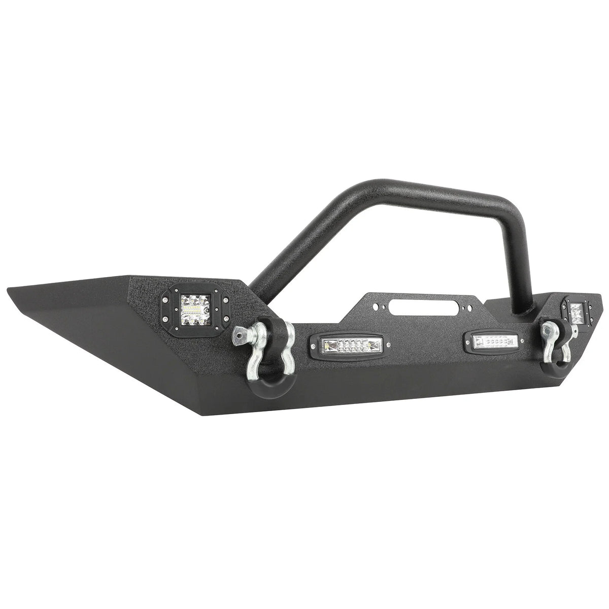 cciyu Front Bumper Compatible for Wrangler JK/JL 2007-2022 with D-ring, LED Lights