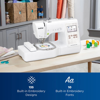 Brother PE570 Embroidery Machine with 135 Built-in Designs, Wireless Connectivity, and Artspira App Integration