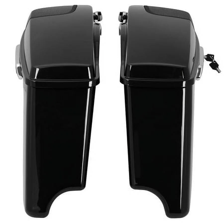 Kojem Hard Saddle Bags for 1993 - 2013 Harley Road King Glide Vivid Black Lockable Saddlebags