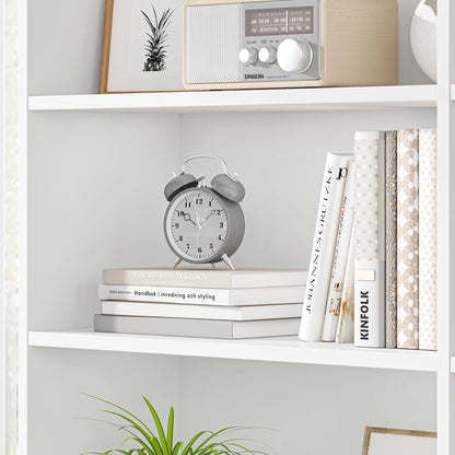 Homfa 74.3�� Double Wide 6-Tier Bookcase, Extra Large Wooden Freestanding Display Bookshelf for Home Office Living Room, White