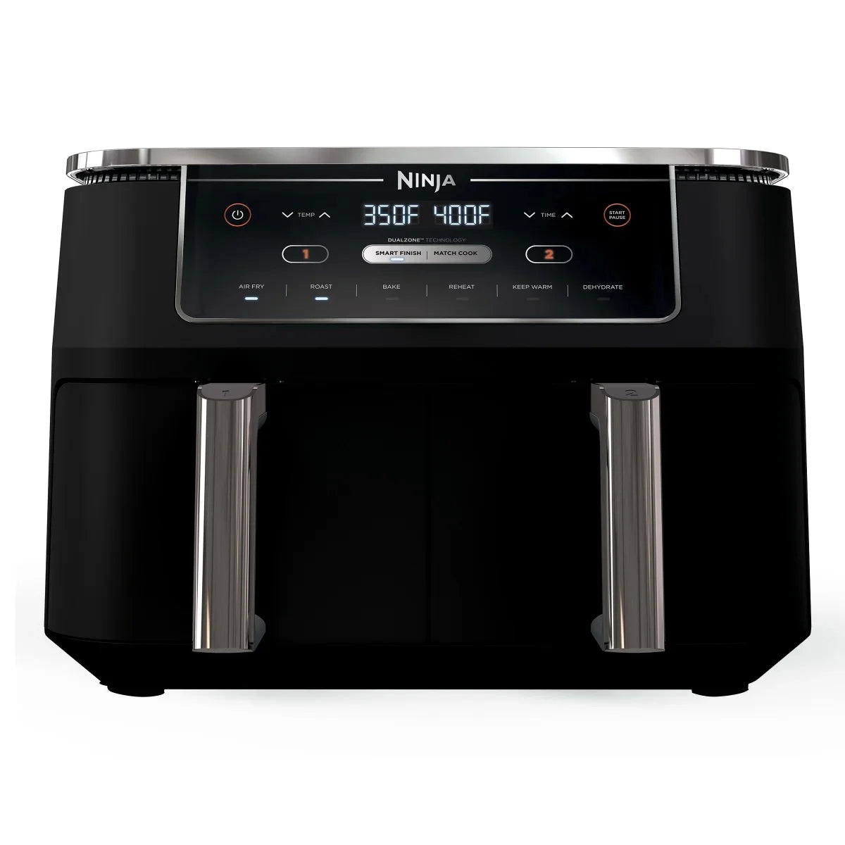 Restored Ninja R-AD300CO Foodi 6-in-1 10-qt. XL 2-Basket Air Fryer with DualZone Technology, Black (Refurbished)