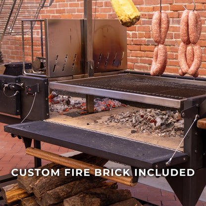 Backyard Discovery Argentine Santa Maria XL Wood Fire & Charcoal Steel Grill, Asado Clamp