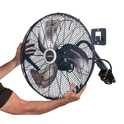 Lasko Max Performance 20" High Velocity Floor Fan, Wall Mount Option, Gray, H20610