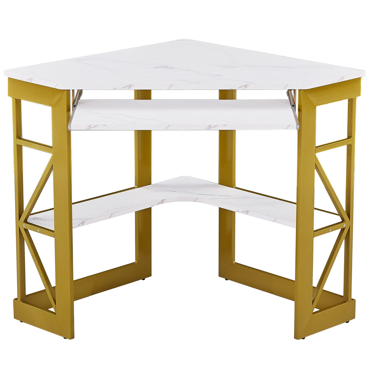 Brown Triangle Corner Desk, Office/Computer/Writing Desk for Student Apartments
