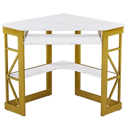 Brown Triangle Corner Desk, Office/Computer/Writing Desk for Student Apartments