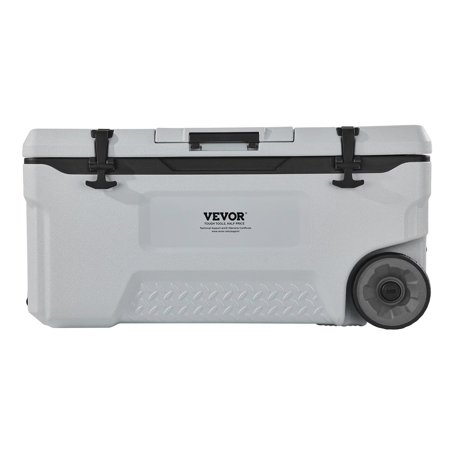 74 QT Wheeled Cooler - 120 Can Capacity Portable Ice Chest with Heavy-Duty Wheels & Cup Holders, Insulated Outdoor Cooler for Camping, Tailgating, Beach & BBQs, Leak-Proof Drain & Extended Cold Reten