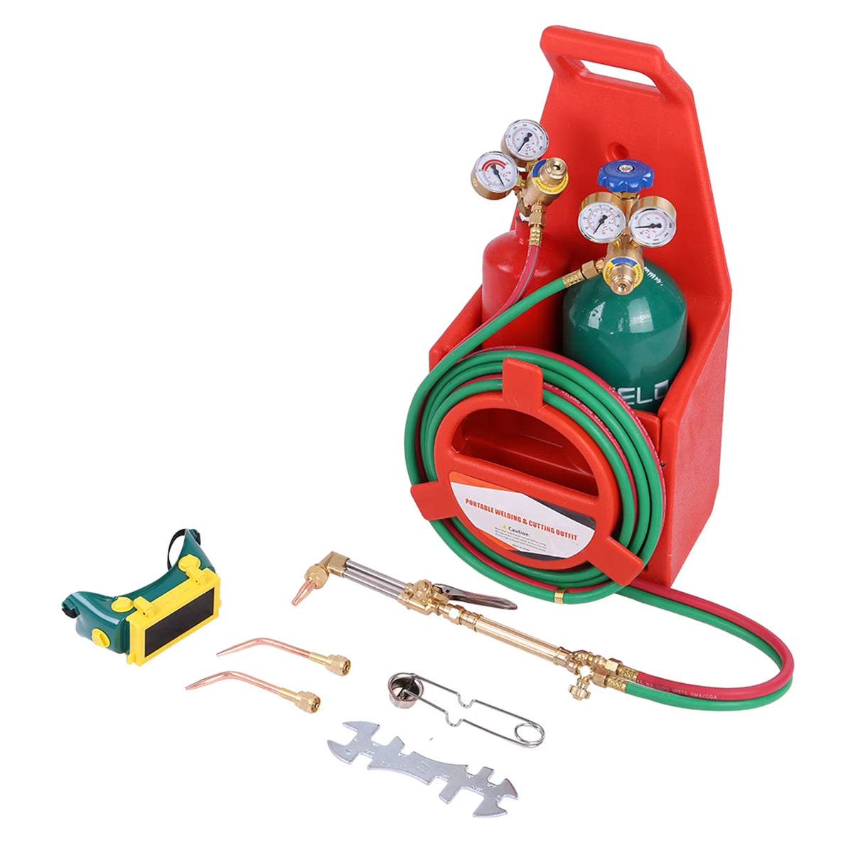 Oxy Acetylene Torch Kit Trendix Welding and Cutting Torch Set with Gauges & Hose for Metal Working, Includes 2 Tanks, 12-feet Hose Length