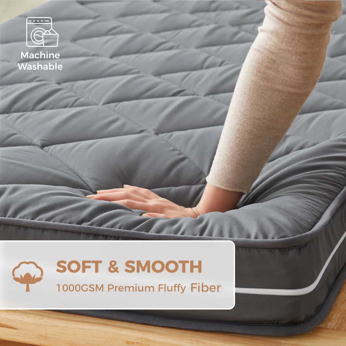 Jamdok 4Inch Floor Mattress,3-Layer Structure,Narrow Twin Size Gel Memory Foam,Removable Pillow Top Cover,Roll up Cot Mattress Topper,Portable Sleep Mat(75X30X4��)