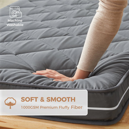 Jamdok 4Inch Floor Mattress,3-Layer Structure,Narrow Twin Size Gel Memory Foam,Removable Pillow Top Cover,Roll up Cot Mattress Topper,Portable Sleep Mat(75X30X4��)