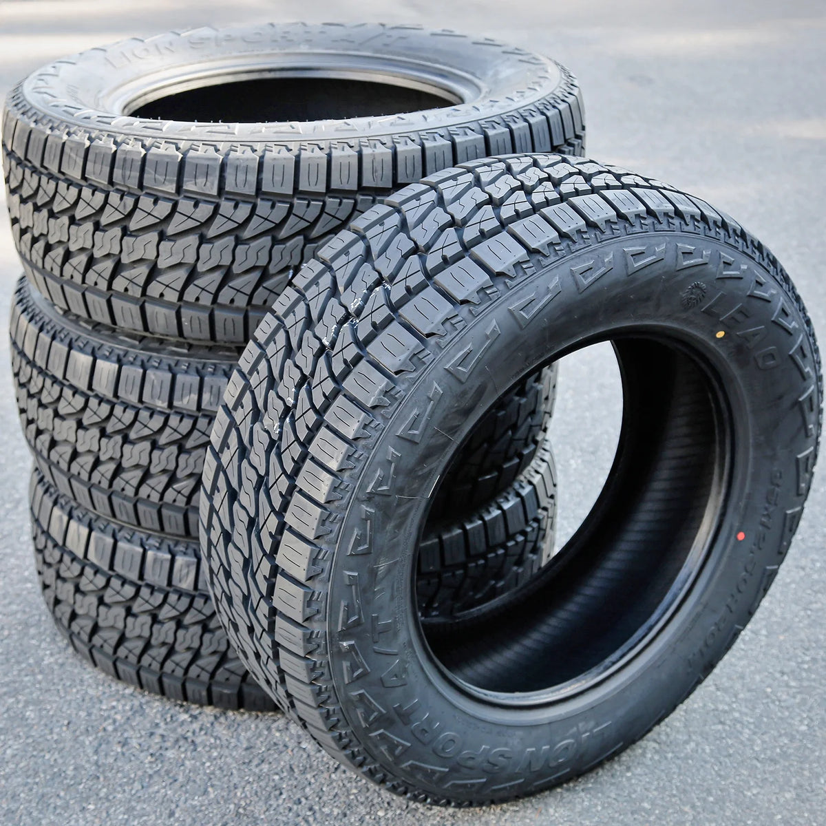 Set of 4 (FOUR) Leao Lion Sport A/T 275/65R18 116T AT All Terrain Tires Fits: 2015-23 Ford F-150 Lariat, 2019-23 Chevrolet Silverado 1500 LT Trail Boss