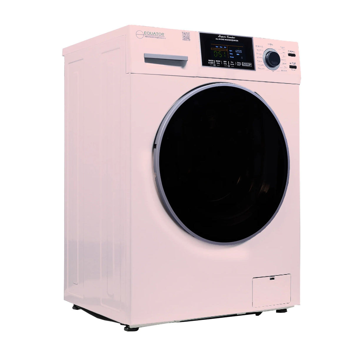 Equator All-in-One Washer Dryer VENTLESS/VENTED PET cycle 1.62cf/15lbs 110V in Pink
