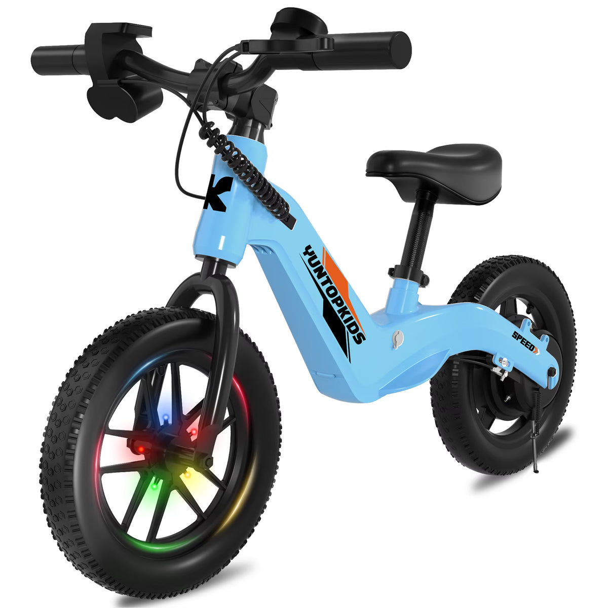 YunTopKids Electric Balance Bike for Kids, 150W Electric Bike for Kids with12 inch Pneumatic Tire, Adjustable Seat, Up to 5.6 Miles Electric Bike for Kids Ages 3-5,Black