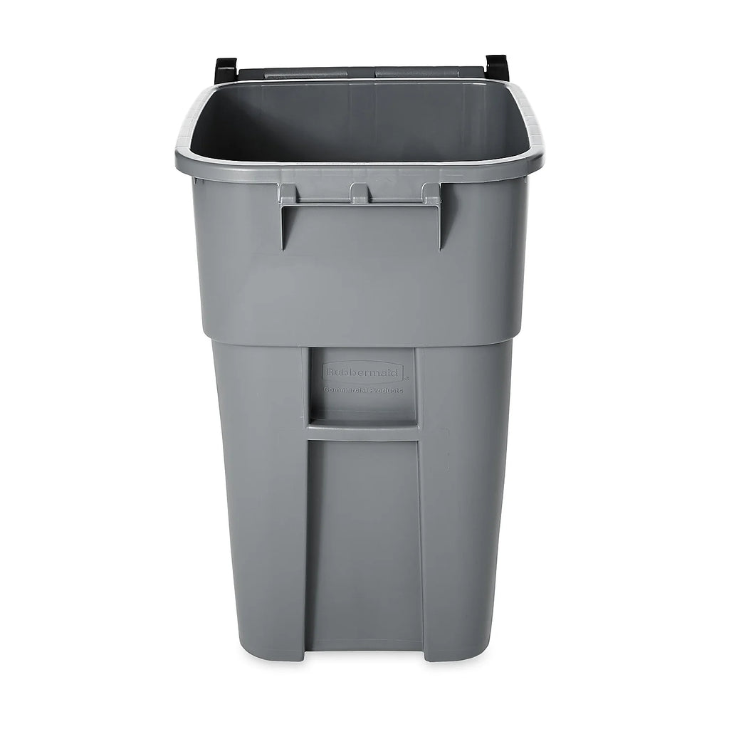 Rubbermaid Commercial Brute Rollout Container Square Plastic 50gal Gray 9W27GY