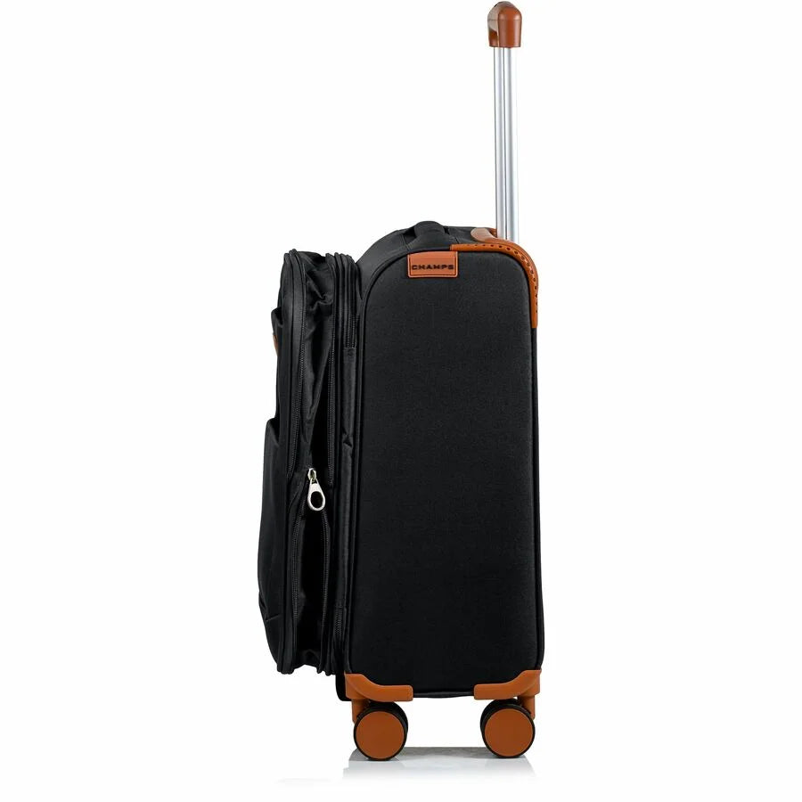 CHAMPS Classic Collection, 3-piece Softside Luggage set, Black