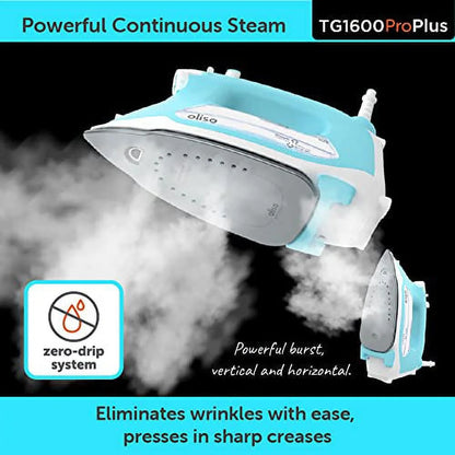 Oliso Pro Plus Ceramic-Coated Steam Iron, Blue
