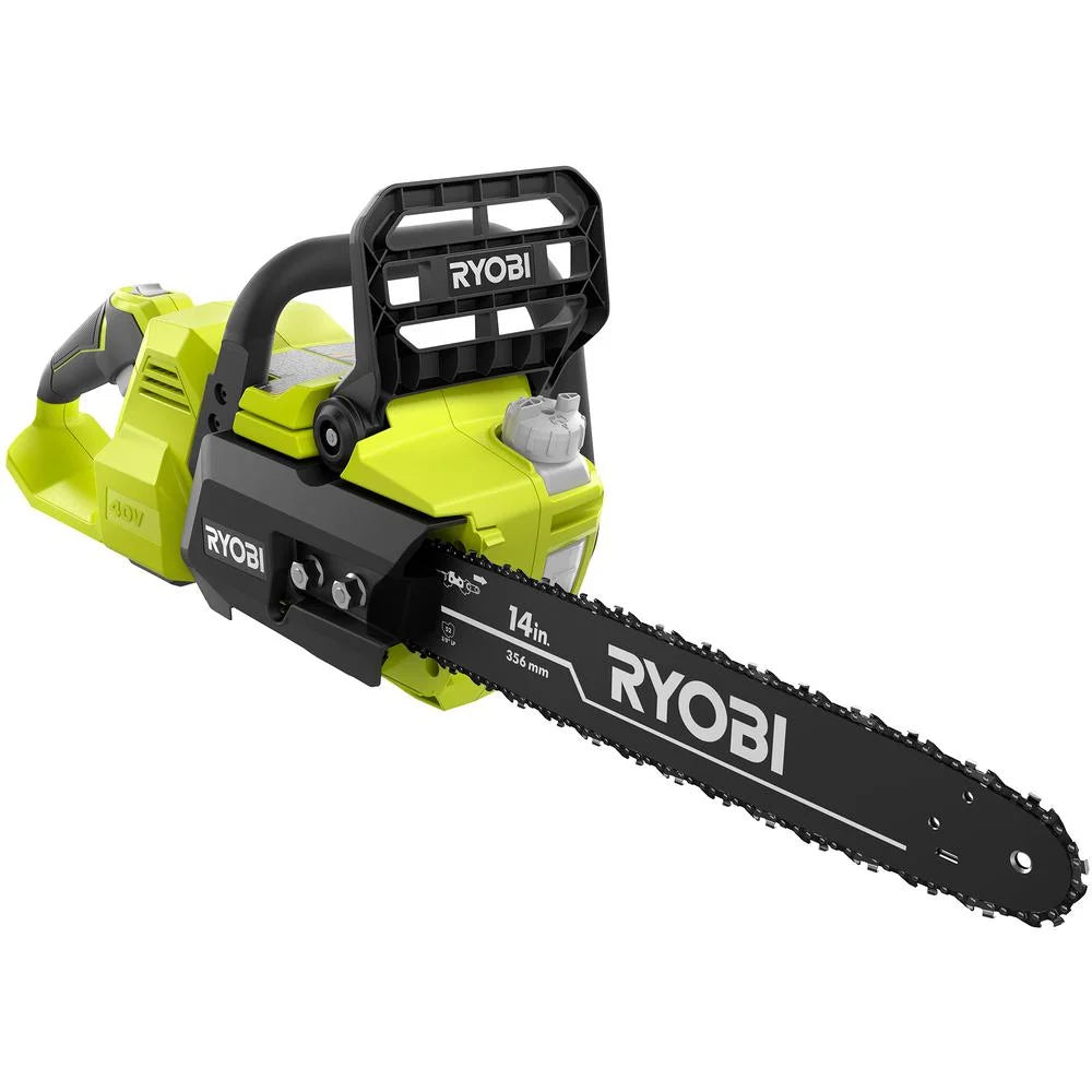 Ryobi 14" 40V Battery Powered Chainsaw, Brushless Motor for Gas-Like Power