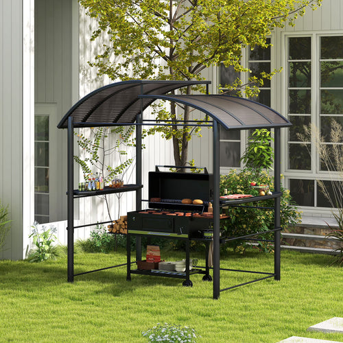 Outsunny 8' x 5' Grill Gazebo Shelter with Vented PC Roof, Side Shleves
