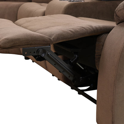 Aukfa 3-Piece Recliner Sofa Set, 6 Seat Sectional Couch with Cup Holders&Storage Console, Gray