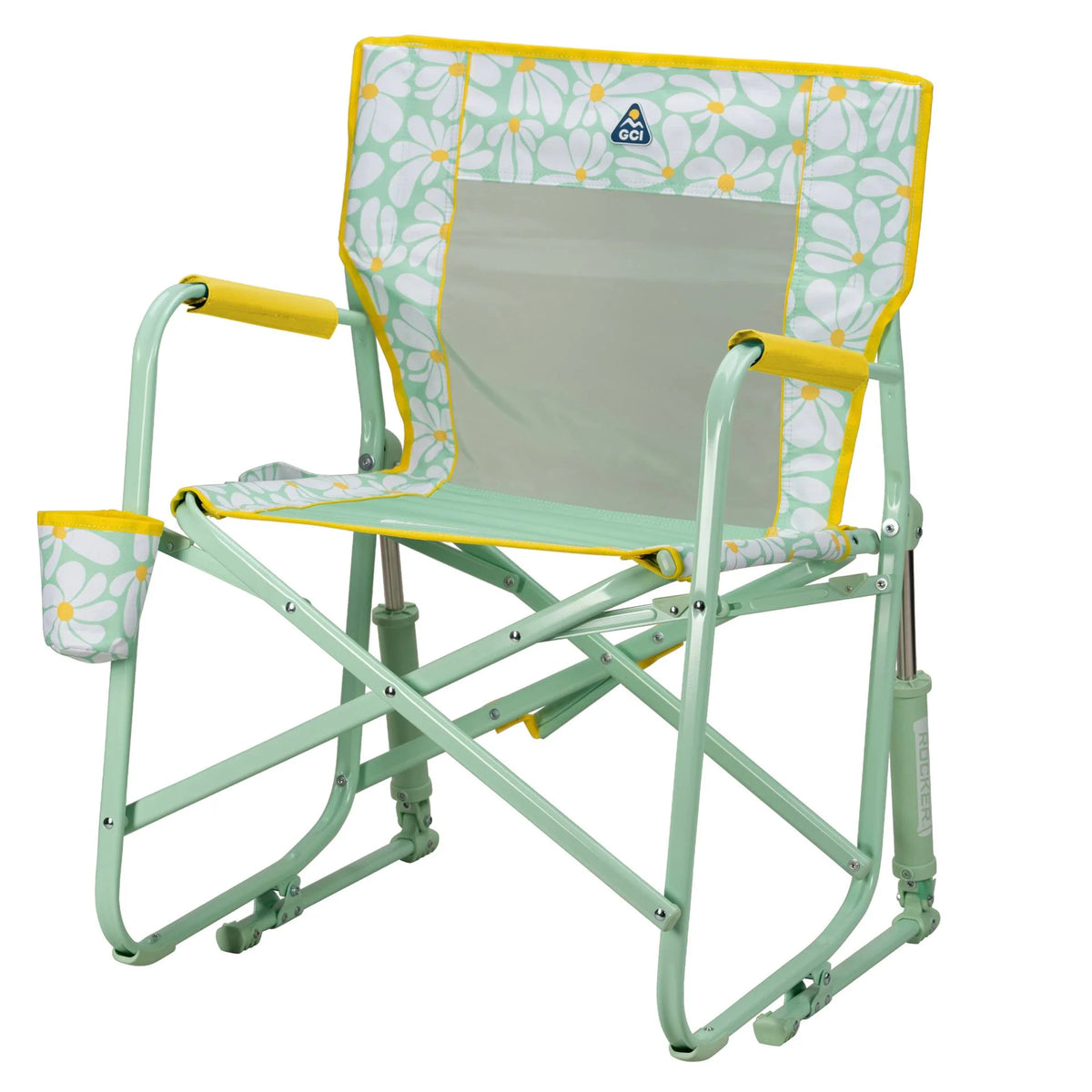 GCI Outdoor Freestyle Rocker Foldable Rocking Camp Chair, Purple Floral