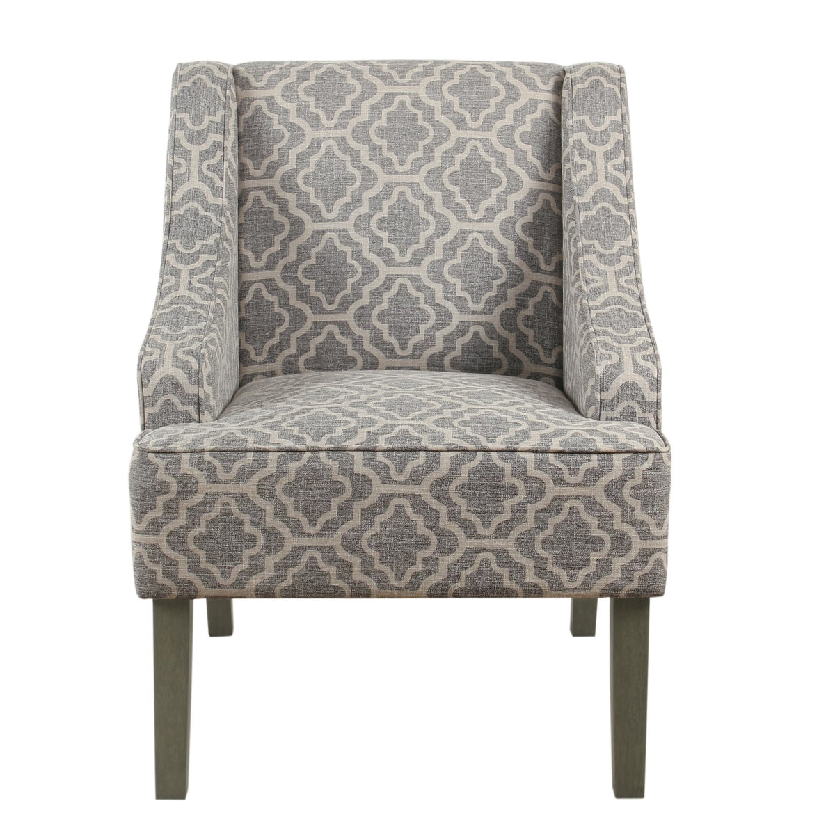HomePop Classic Swoop Accent Chair - Blue and White Damask