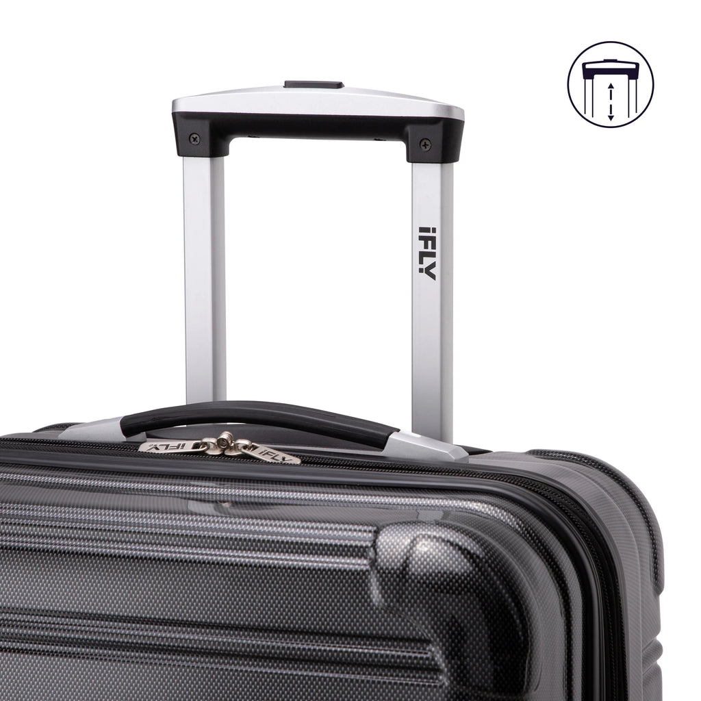 iFLY Hardside Fibertech 3.0 2 Piece Set, 20" Carry-on and 28" Checked Luggage, Gadget Gray
