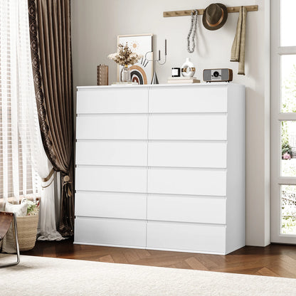 Homfa 5 Drawer White Dresser, Modern Storage Cabinet for Bedroom,Tall Chest of Drawers for Living Room