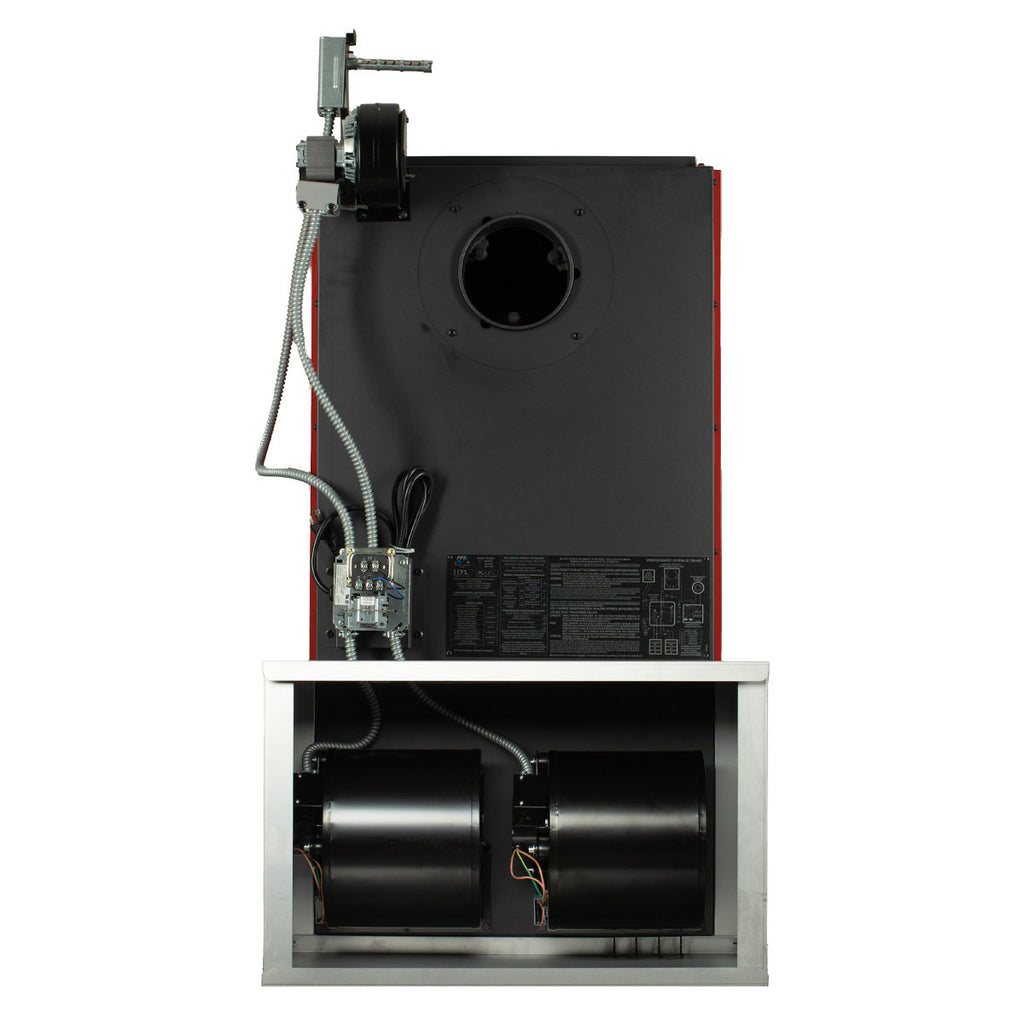 Hot Blast Wood Burning Furnace with Log Cart and Log Rack