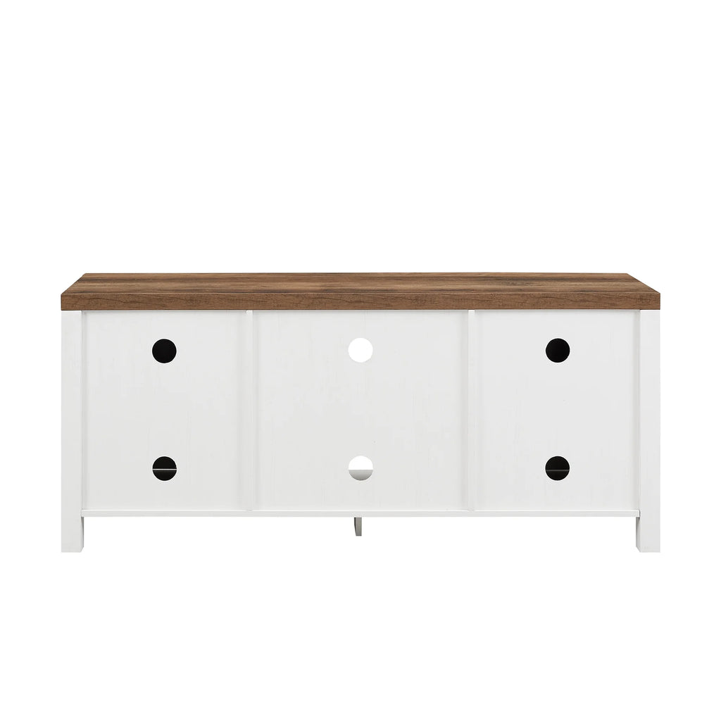 Walker Edison Modern Farmhouse Barn Door TV Stand for TVs up to 65", Grey Wash