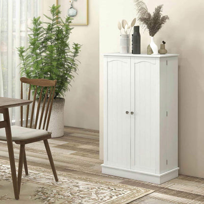 Spaco 17-Tier Kitchen Small Pantry Cabinet with 2 Doors and 6 Adjustable Shelves, Cabinet Pantry, Freestanding 5-Tier Shelving Pantries for Kitchen Storage, Gray