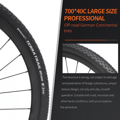 SAVADECK Carbon Gravel Road Bike,T800 Carbon Gravel Dis Brake Bicycle with Professional Adventure Shimano GRX400 20 Speed Groupset and Extra Wide Tires 700CX40C for Various Road.