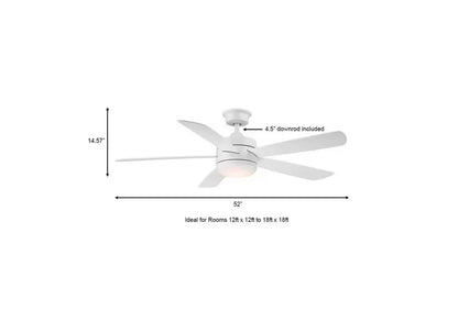 Hampton Bay Averly 52" LED Matte White Ceiling Fan w/Color Changing Technology
