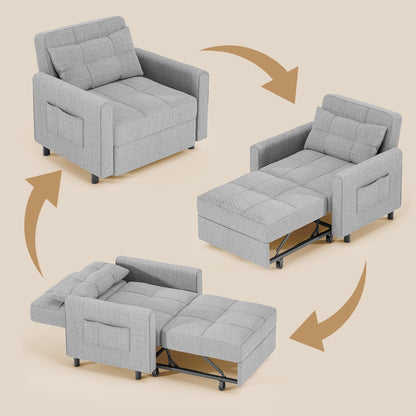 3 in 1 Convertible Sofa Bed Chair for Living Room , Aiho Sleeper Sofa Bed for Living Room, Dark Gray