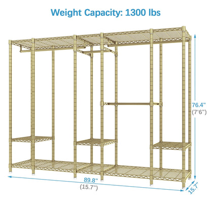 VIPEK V50 Extra Large Portable Closet Rack Bedroom Armoire Freestanding Wardrobe Closet, Heavy Duty Clothes Rack Multi-Functional Metal Clothing Rack for Hanging Clothes, Max Load 1300lbs, Black