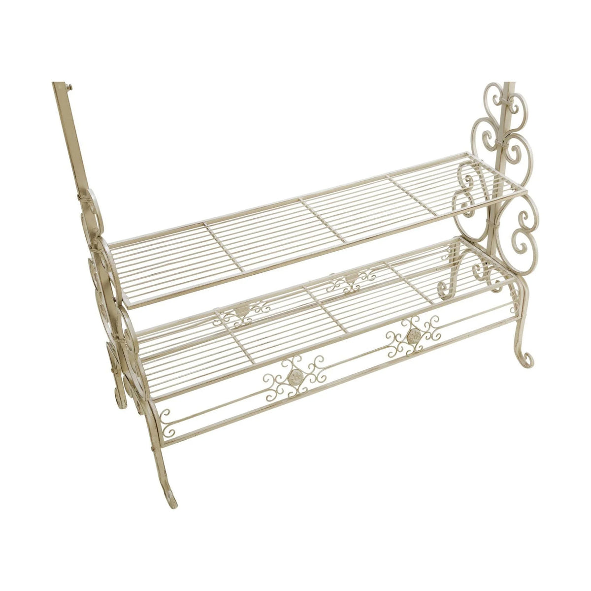 Tripar 71.5 in. Metal Garment Rack with Shelves, Cream