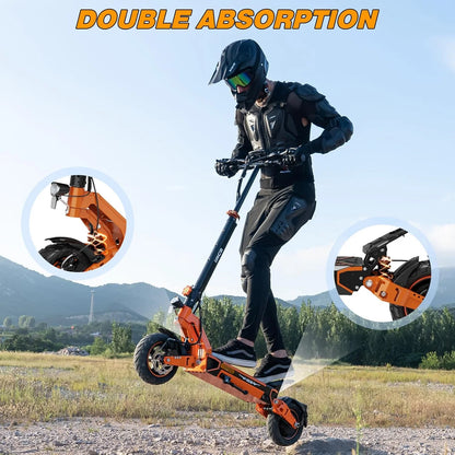 Electric Scooter for Adults, Max 70miles Range, 1000W Motor, 48V 27Ah Battery, 10" Anti-Flat Tires, Dual Shocks, APP Control&NFC - RCB D7PRO