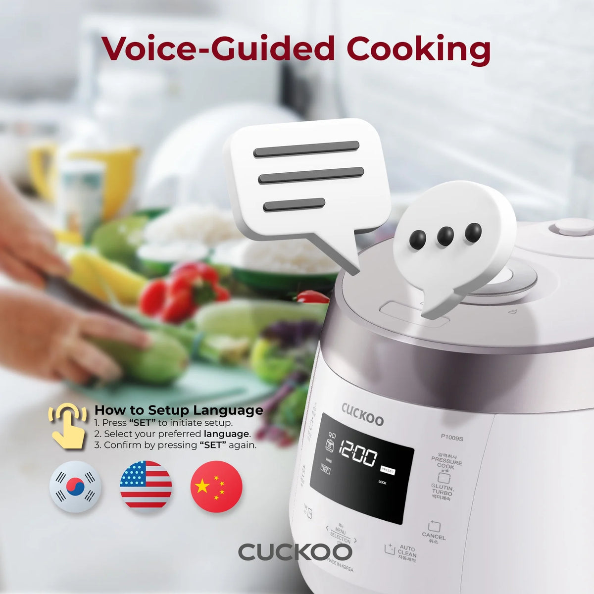 Cuckoo CRP-P1009SW 10-Cup (Uncooked) Heating Pressure Rice Cooker & Warmer with Nonstick Inner Pot