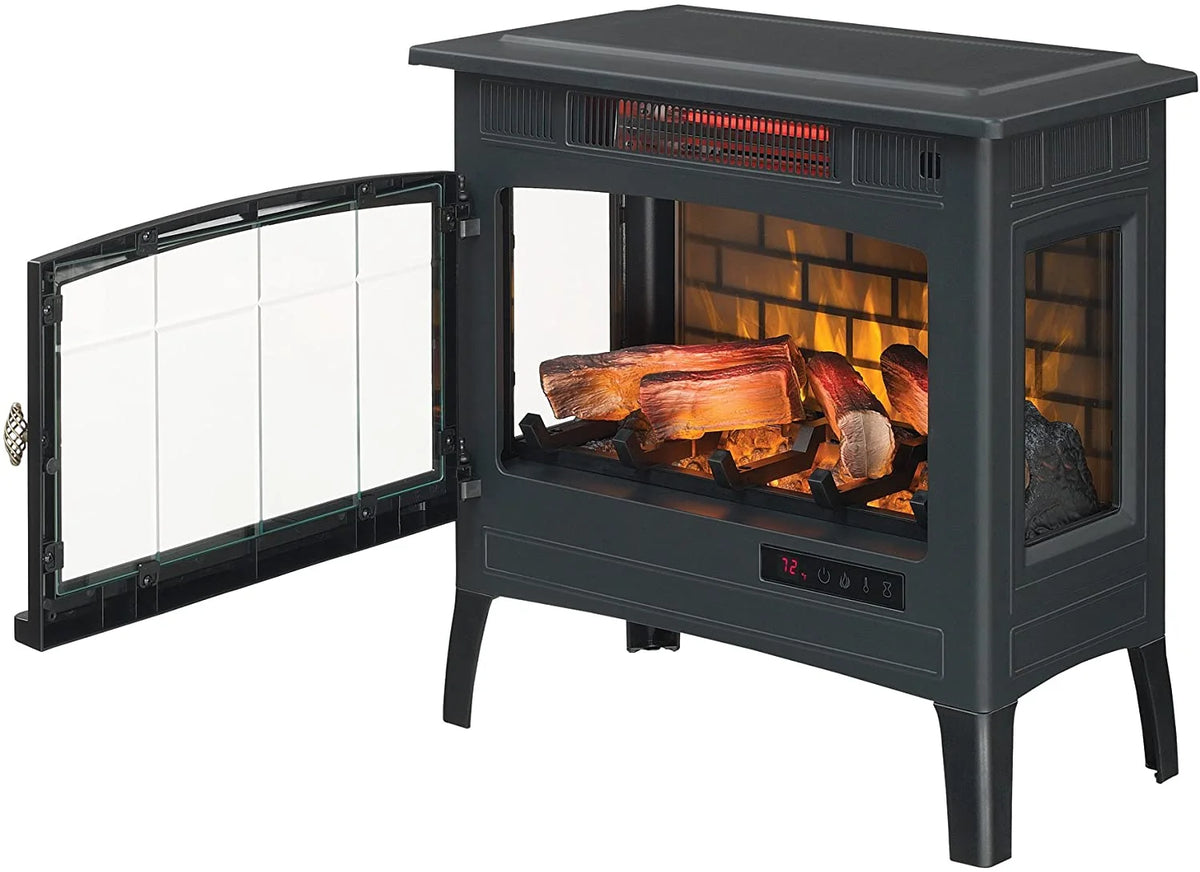 Duraflame 3D Black Infrared Electric Fireplace Stove with Remote Control - DFI-5010-01