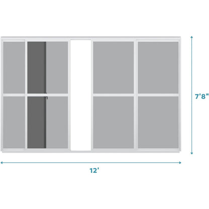 Mirador 111S Outdoor Pergola Aluminum Sliding Louver Door 13' Side, 4 Panels, Dark Grey(Not Pergola)
