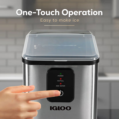 Igloo Self-Cleaning Countertop Ice Maker - Compact and Portable - Creates 26 lbs. Per Day, 8 Pieces Ready Every 7-8 Minutes - Includes Ice Scoop and Basket - Aqua