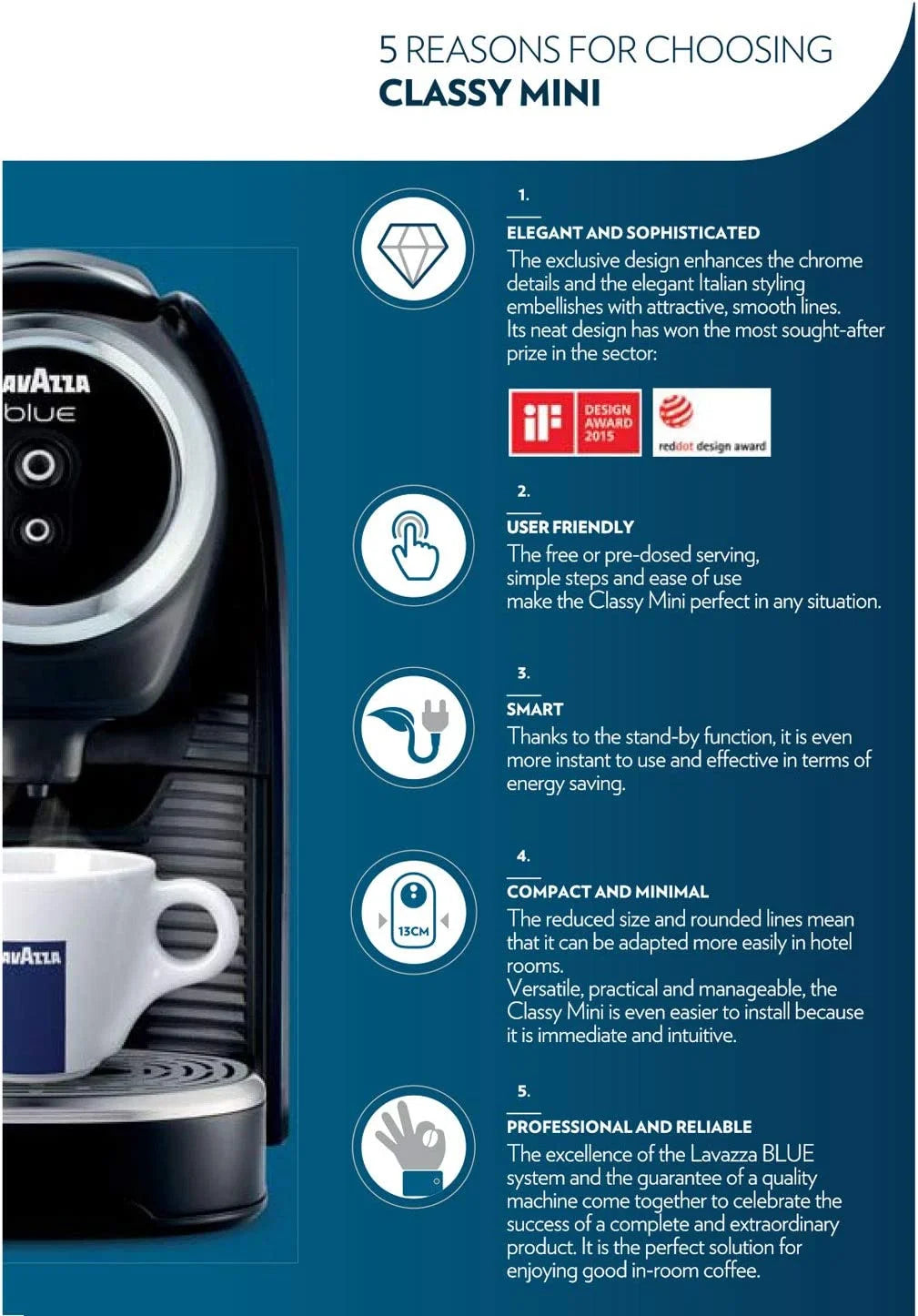 Lavazza Classy Mini Espresso Machine, Expert Espresso Capsule Compatibility