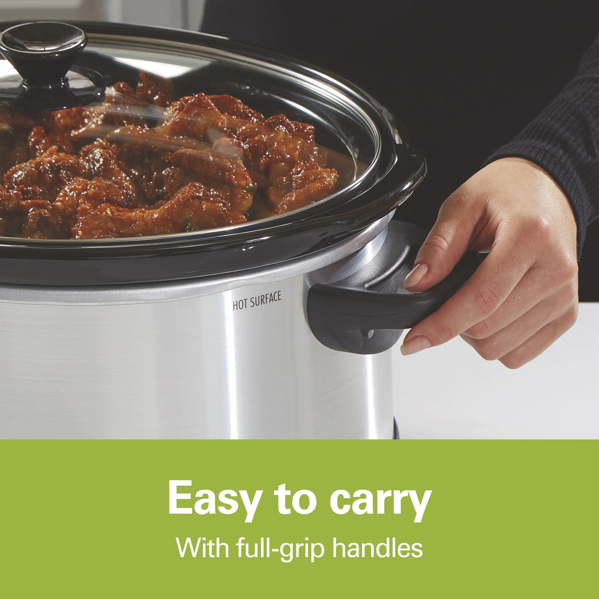 Hamilton Beach 4 Qt Programmable Slow Cooker, Stoneware Crock with Removable Pot, Stainless Steel