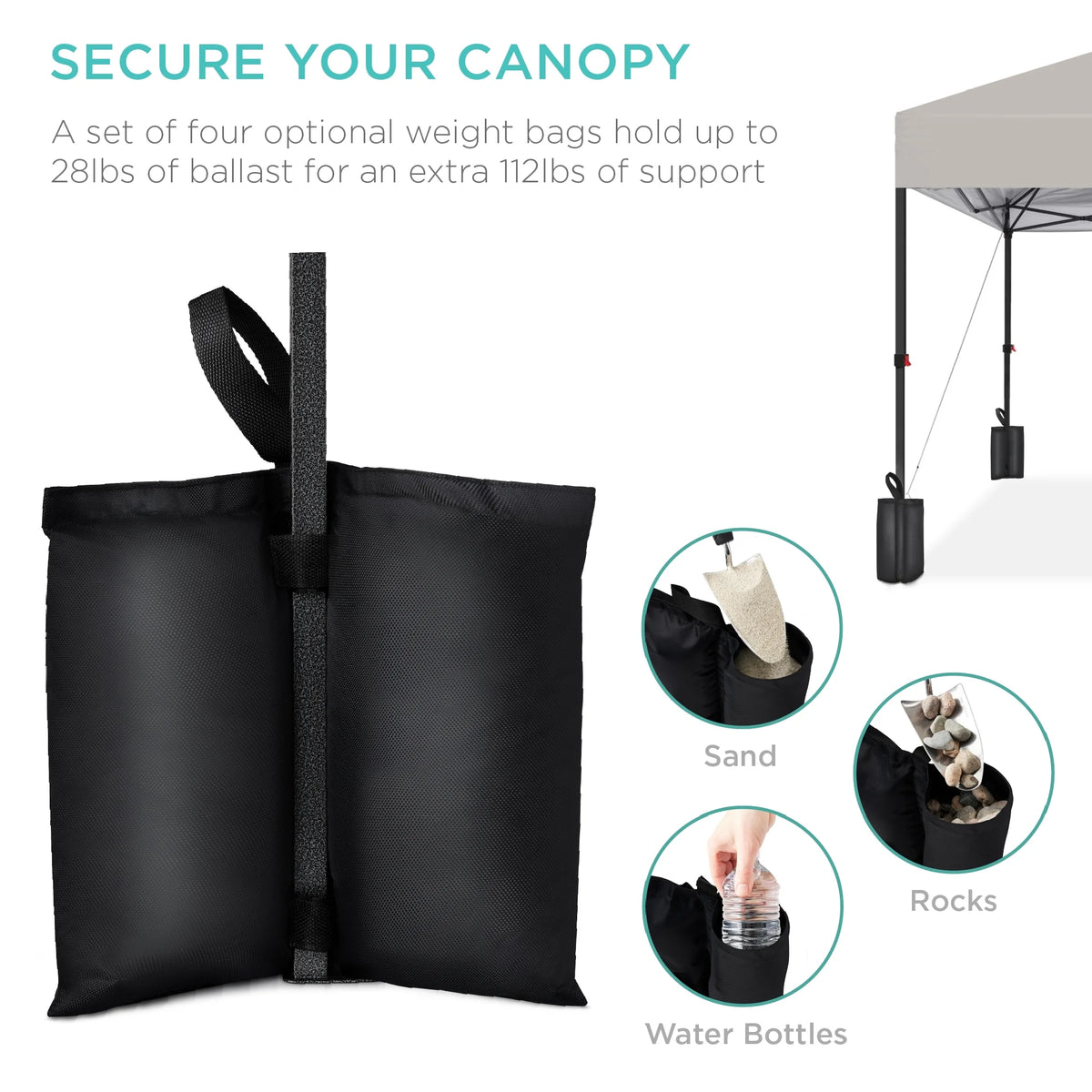 Best Choice Products 12x12ft Easy Setup Pop Up Canopy w/ 1-Button Setup, Wheeled Case, 4 Weight Bags - Navy Blue